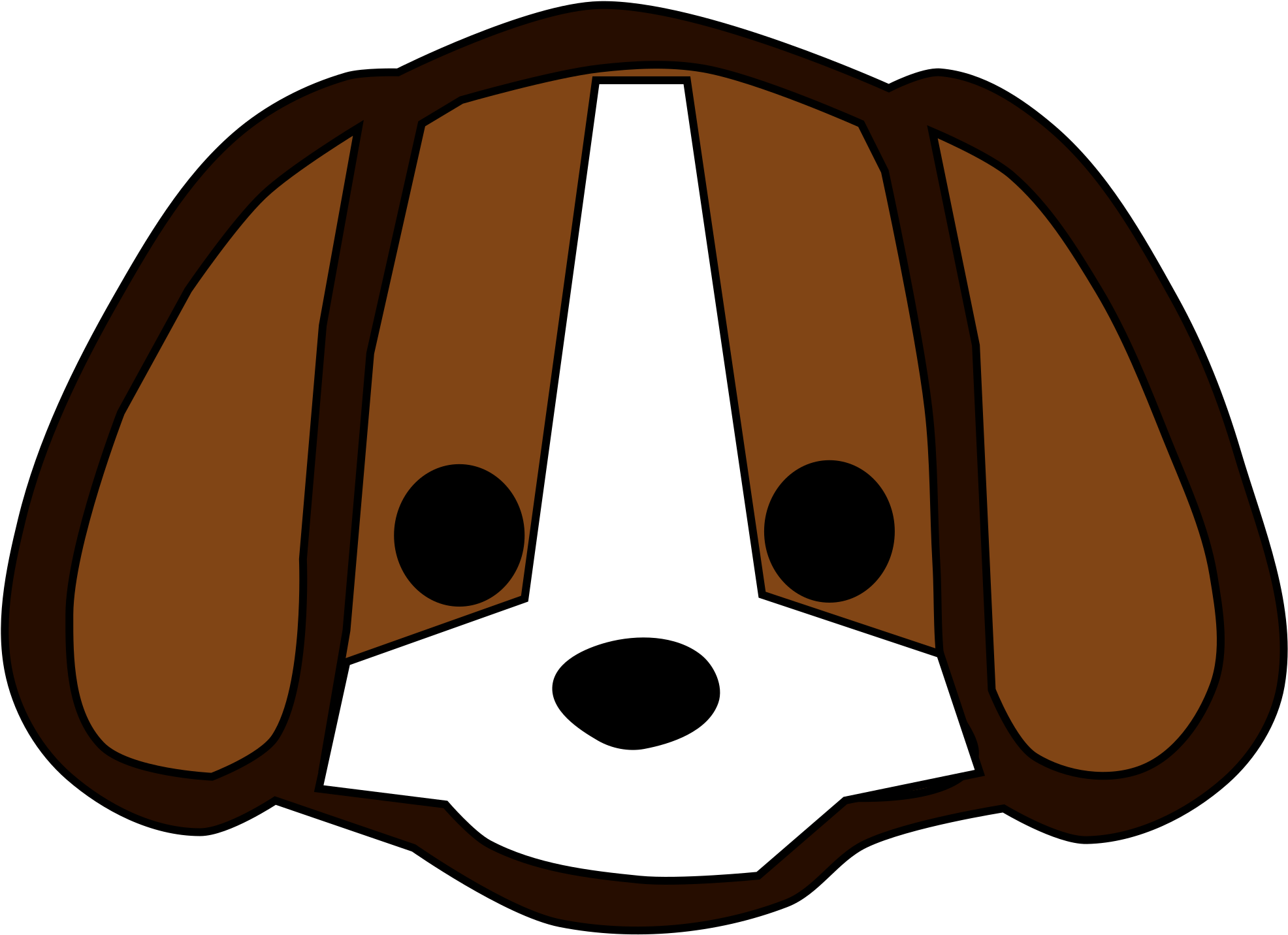 Cartoon of beagle dog with floppy ears